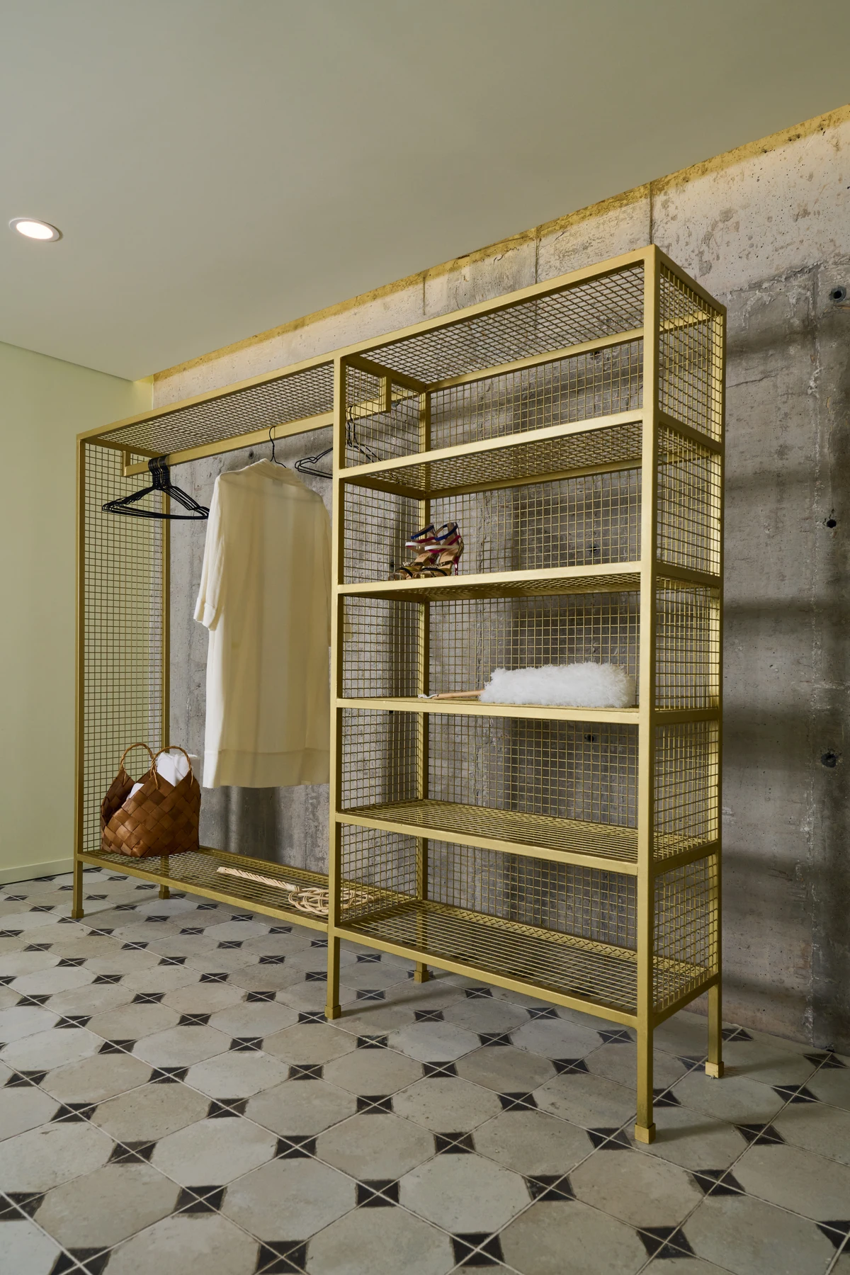 Gold wardrobe in the Olive Suite